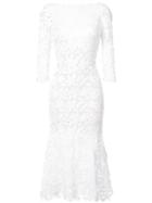 Oscar De La Renta Lace Cocktail Dress - White