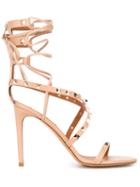 Valentino Garavani Rockstud Gladiator Sandals, Women's, Size: 35, Nude/neutrals, Leather/metal Other