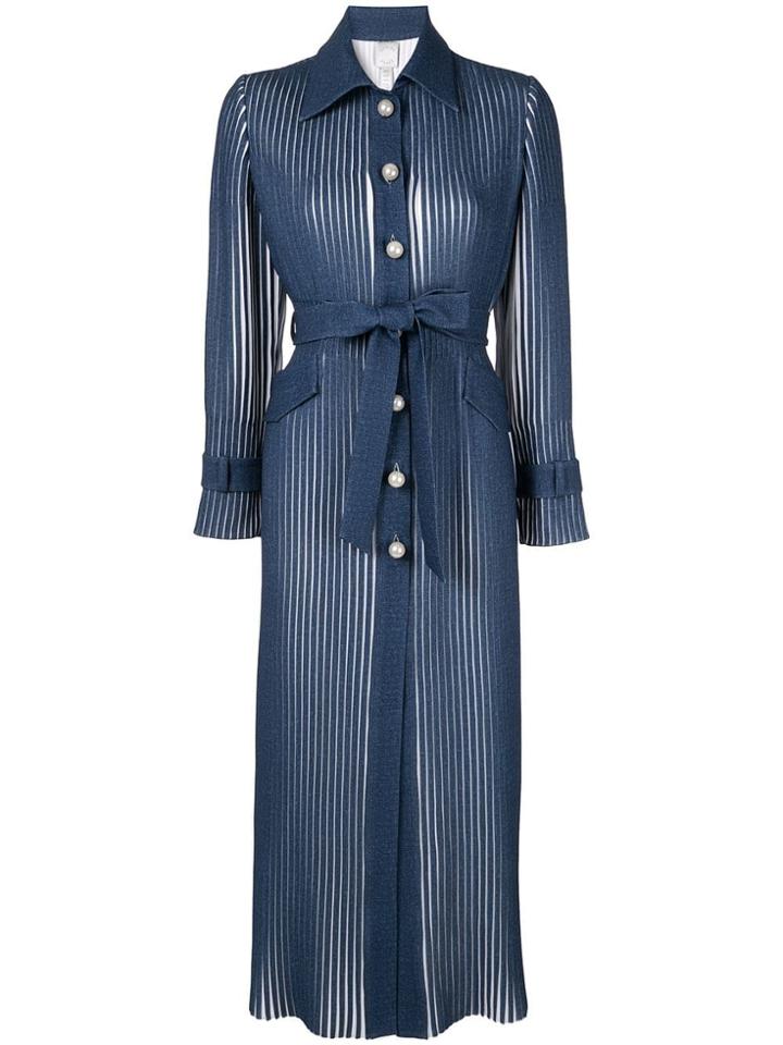 Huishan Zhang Pearl Button Streamlined Coat - Blue
