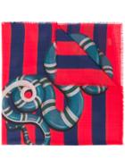 Gucci Kingsnake Striped Scarf - Red