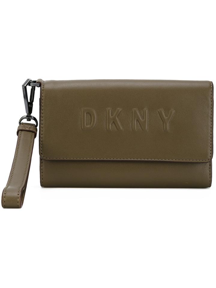 Dkny Debossed Logo Wallet - Green