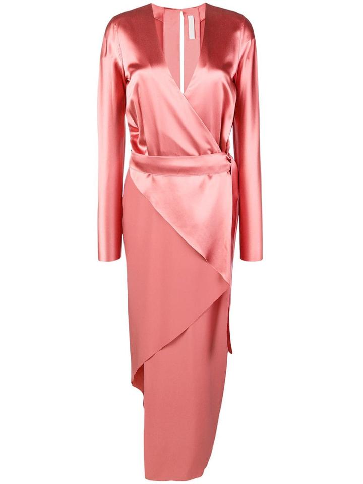Dion Lee Asymmetric V-neck Dress - Pink & Purple