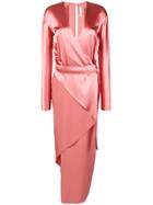 Dion Lee Asymmetric V-neck Dress - Pink & Purple