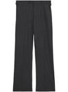 Burberry Classic Fit Pinstriped Wool Tailored Trousers - Grey