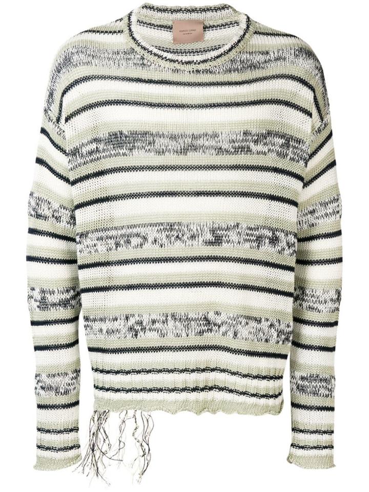 Valentino Striped Knit Jumper - Green
