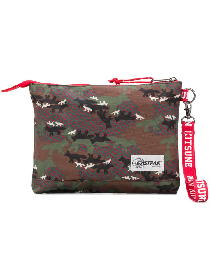 Maison Kitsuné Fox Patterned Clutch Bag - Green