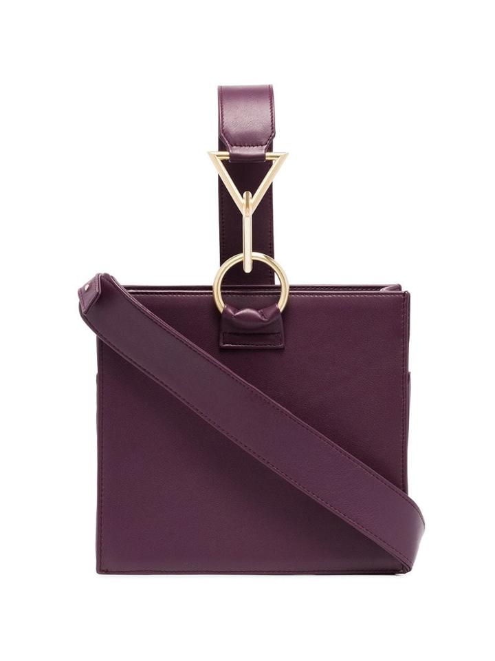 Tara Zadeh Purple Nasim Leather Tote Bag