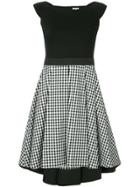 Guild Prime Contrasting Gingham Panel Dress - Black