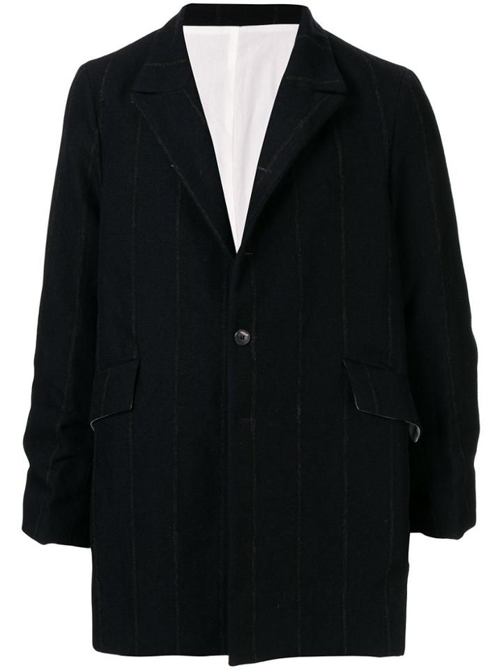 Bergfabel Striped Loose-fit Blazer - Black
