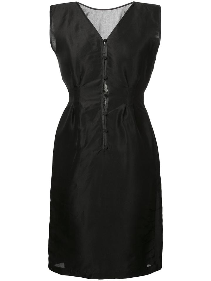 Zambesi Fitted Waist Button-front Dress - Black