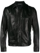 Ann Demeulemeester Concealed Zip Jacket, Men's, Size: S, Black, Leather/rayon/polyester