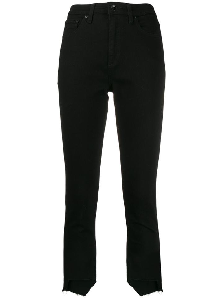 Rag & Bone Unfinished-cuffs Slim-fit Jeans - Black