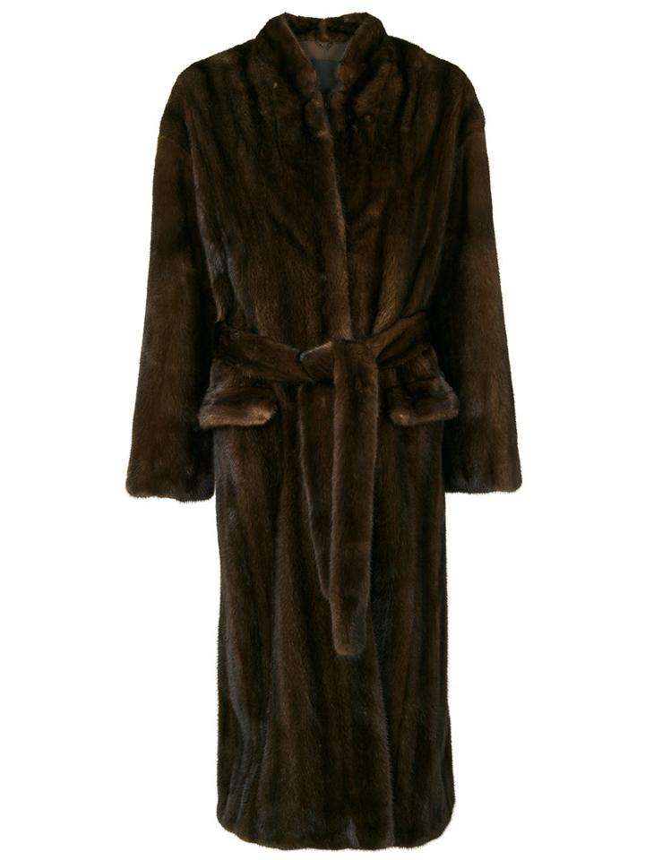 Liska - Belted Coat - Women - Mink Fur/cupro - S, Brown, Mink Fur/cupro