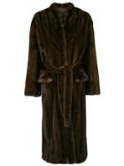 Liska - Belted Coat - Women - Mink Fur/cupro - S, Brown, Mink Fur/cupro