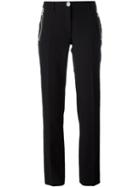 Versus Zip Detail Straight Trousers, Women's, Size: 40, Black, Polyester/spandex/elastane