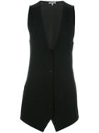 Ann Demeulemeester Blanche Sheer Back Waistcoat, Women's, Size: 36, Black, Silk/cotton/rayon/virgin Wool