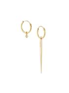 Wouters & Hendrix Gold Spike & Diamond Earrings, Women's, Metallic, 18kt Yellow Gold/diamond