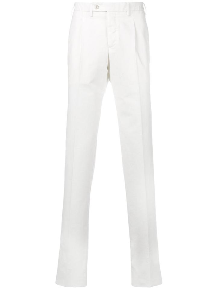 Gabriele Pasini Pleated Chinos - White