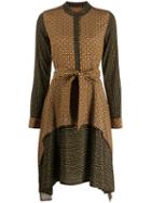 Steffen Schraut Mandarin Collar Midi Dress - Brown