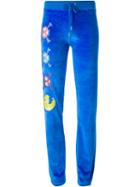 Philipp Plein 'vegas' Embroidered Emoji Velvet Track Trousers
