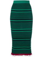 Kenzo Striped Knit Fitted Skirt - Green
