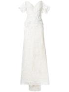 Trash Couture - Off Shoulder Lace Embellished Ballgown - Women - Silk - S, White, Silk