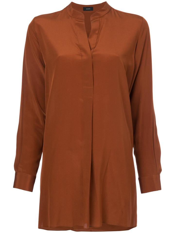 Joseph Band Collar Shirt - Brown