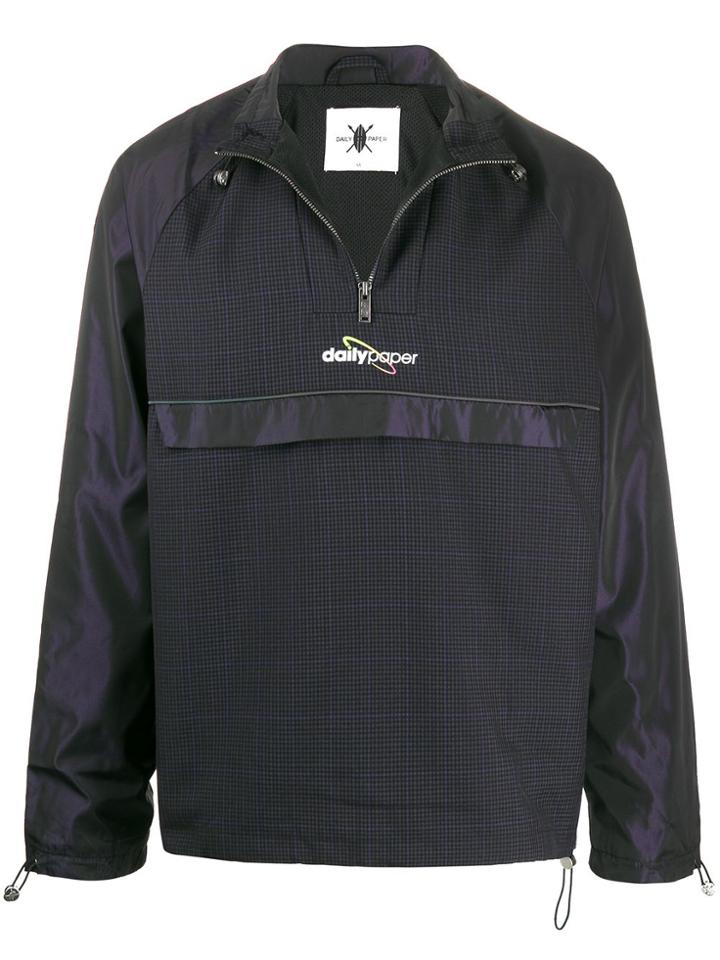 Daily Paper Logo Printed Wind Breaker - Black
