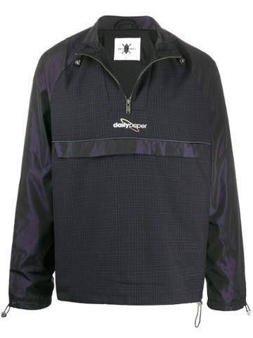 Daily Paper Logo Printed Wind Breaker - Black