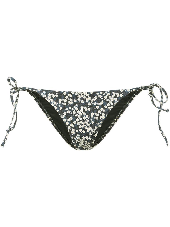 Matteau Floral The String Brief Bikini Bottom - Blue
