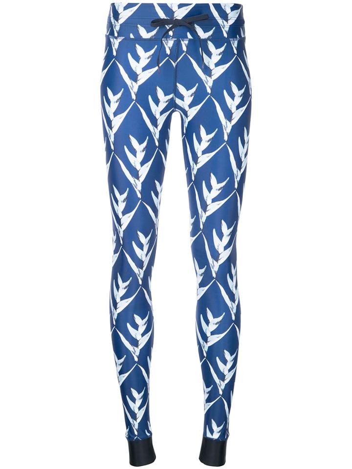 The Upside Day Lilies Print Leggings - Blue