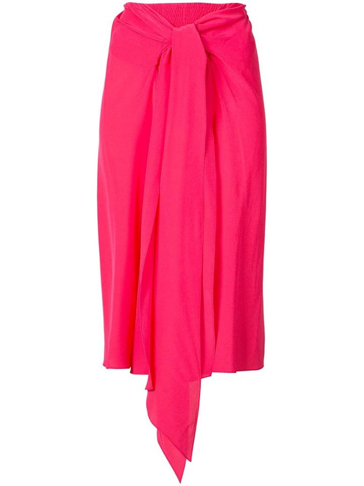 Tome Draped Midi Skirt - Vermilion