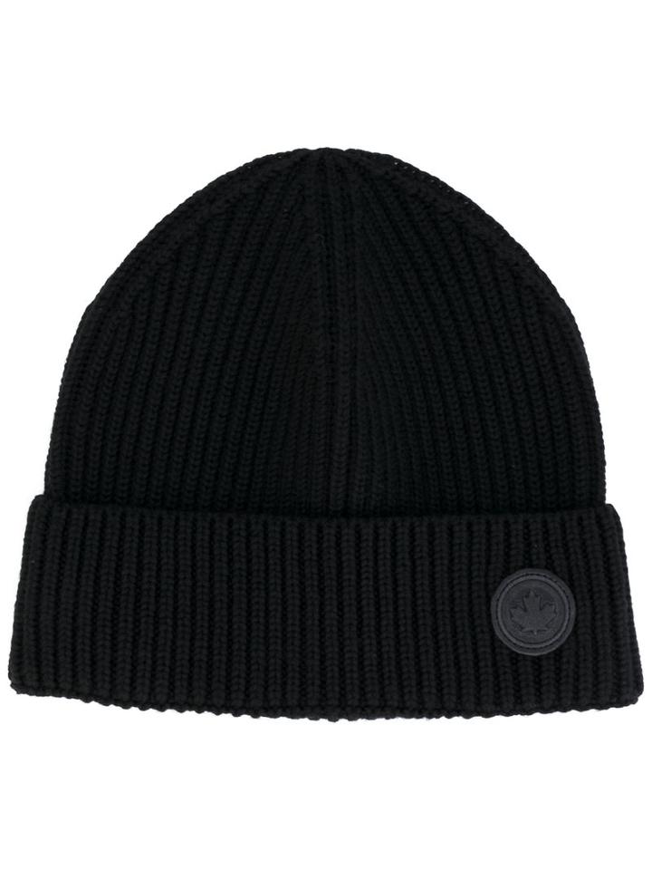 Dsquared2 - Ribbed Beanie Hat - Men - Wool - One Size, Black, Wool