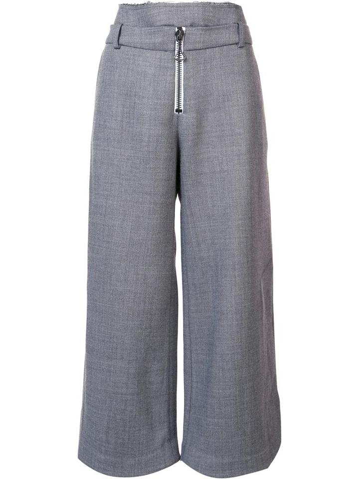 Ellery Cropped Palazzo Pants, Women's, Size: 10, Grey, Polyamide/viscose/wool