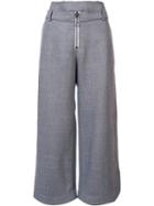 Ellery Cropped Palazzo Pants, Women's, Size: 10, Grey, Polyamide/viscose/wool