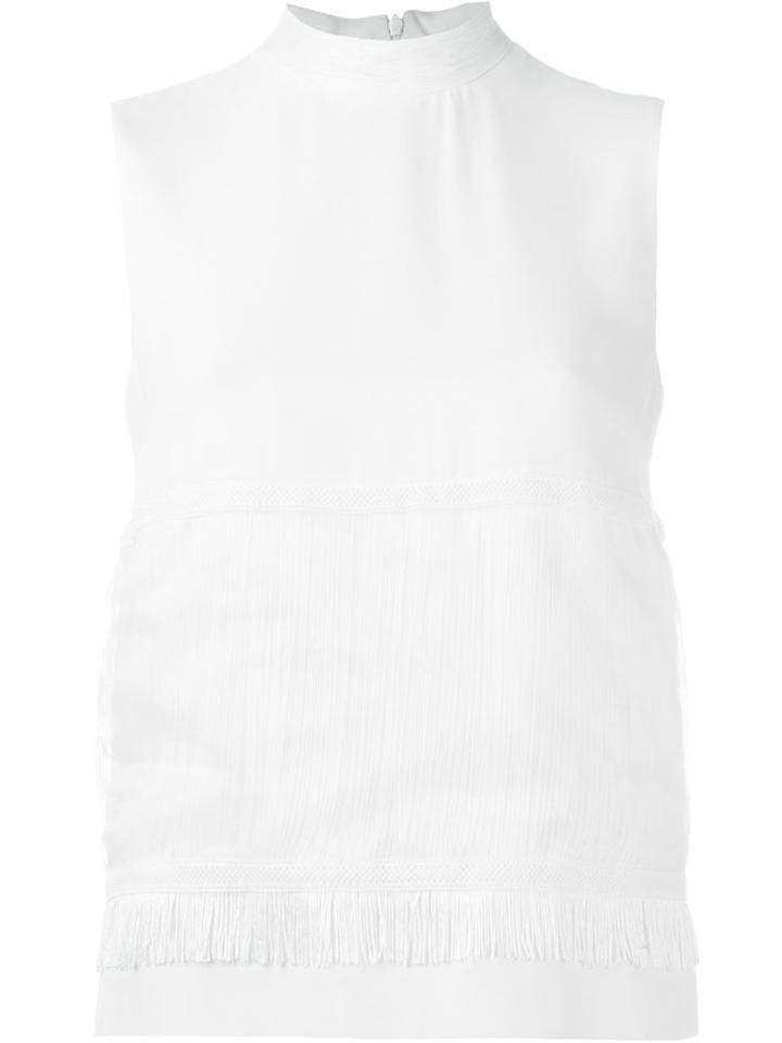 Maison Margiela Fringed Tank Top, Women's, Size: 42, White, Silk/polyamide/acetate