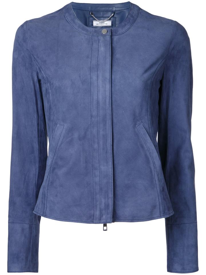 Desa Collection - Zipped Jacket - Women - Suede - 40, Blue, Suede