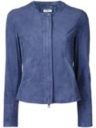 Desa Collection - Zipped Jacket - Women - Suede - 40, Blue, Suede
