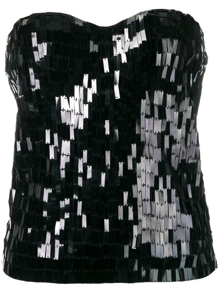 Giorgio Armani Vintage Rectangle Sequin Top - Black