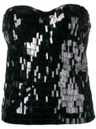 Giorgio Armani Vintage Rectangle Sequin Top - Black