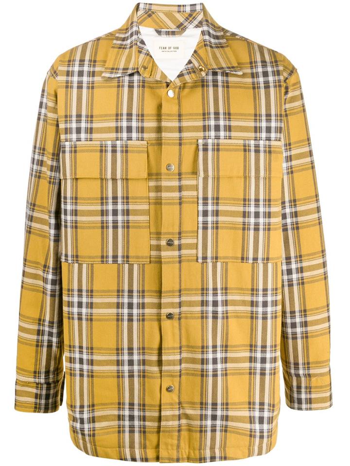 Fear Of God Plaid Flannel Shirt Jacket - Yellow