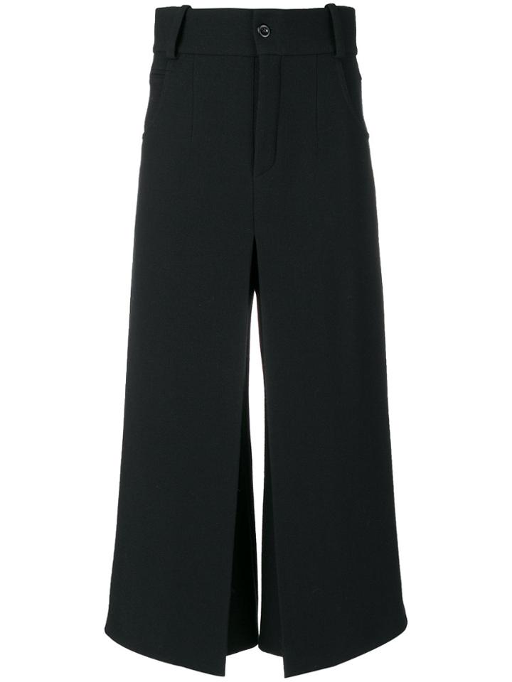 Chloé Cropped Wide Leg Trousers - Black