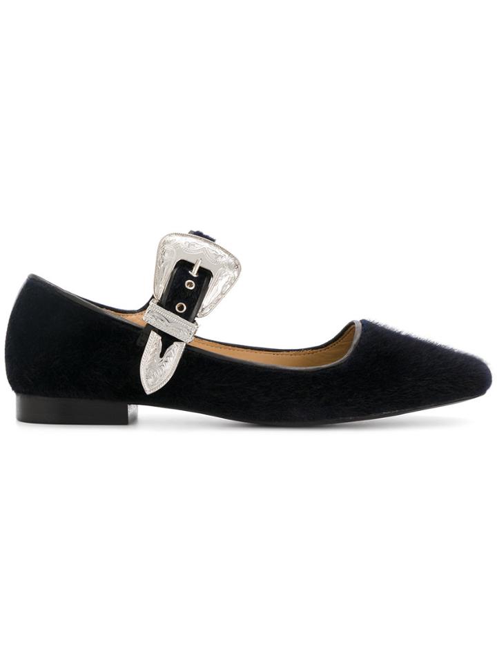 Toga Pulla Buckle Strap Ballerinas - Black