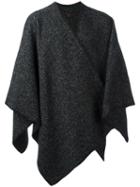 Mp Massimo Piombo Knitted Poncho, Men's, Black, Polyester/mohair/wool/alpaca