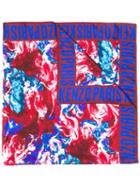 Kenzo Floral Print Square Scarf - Blue