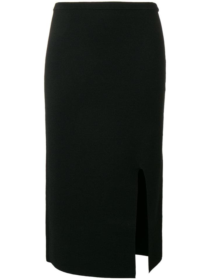 Dvf Diane Von Furstenberg Side Slit Pencil Skirt - Black
