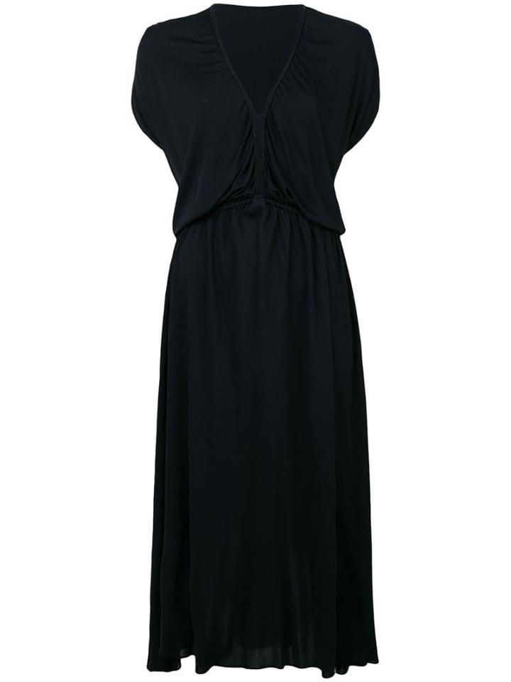 Versace Pre-owned Gathered Waist Shortsleeved Dress - Black