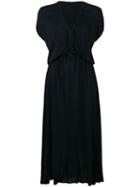Versace Pre-owned Gathered Waist Shortsleeved Dress - Black