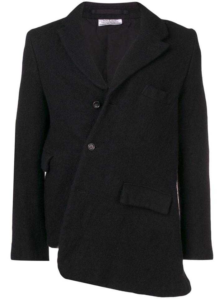 Comme Des Garçons Homme Plus Asymmetric Buttoned Blazer - Black