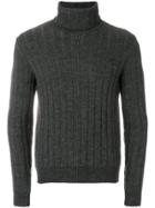 Ami Alexandre Mattiussi Turtleneck Flat Ribbed Sweater - Grey